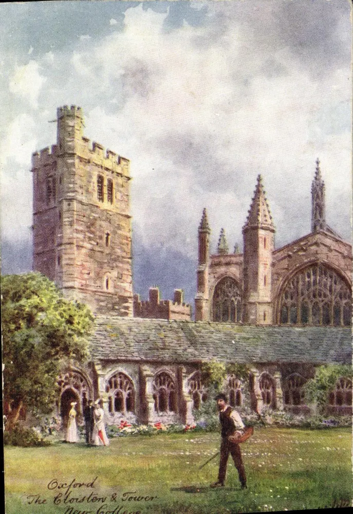 Oxford - Der Cloister & Turm, New College — Tuck's Post Card, Serie 7644 - Vorderseite