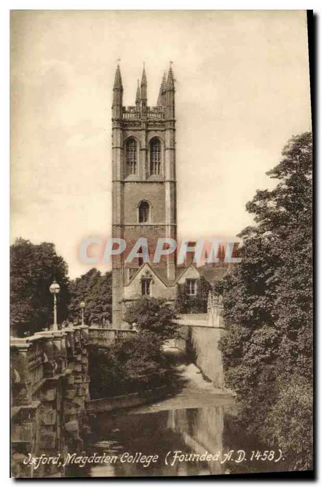 Oxford, Magdalen College (Fundado A.D. 1458) — vista da torre — editor Affix - Frente