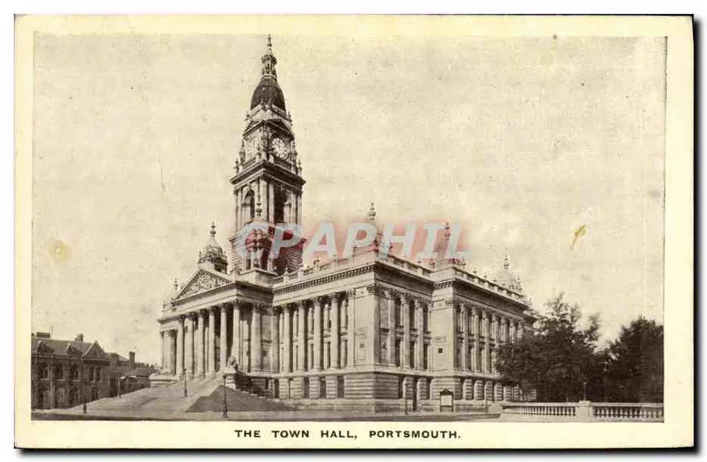 O Town Hall, Portsmouth — vista arquitetônica — editor não identificado - Frente