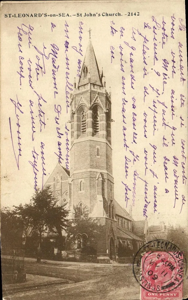St-Leonard's-on-Sea — St John's Church — série 2142, éditeur John Davis - Recto
