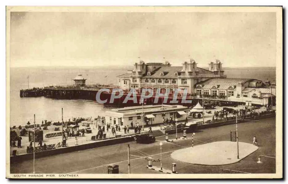 South Parade Pier, Southsea — vista del muelle y del edificio principal — H. Aymotte & Co., Portsmouth - Anverso
