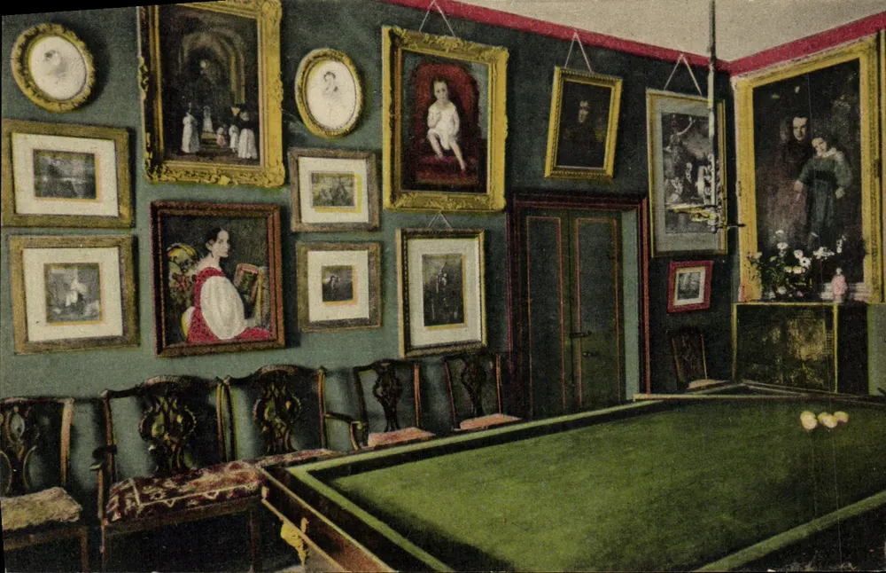 Billardzimmer — Hauteville House, Guernsey — Verlag Eyre & Spittleswoodes, Serie Woodbury, Nr. 3945 - Vorderseite