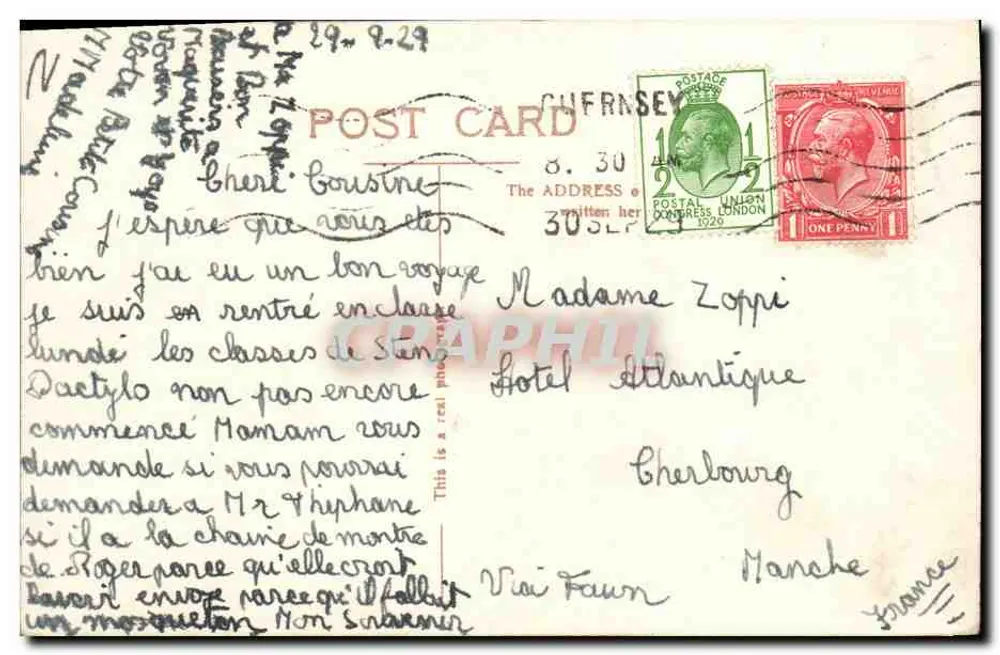 Guernsey — Petit Bot Bay, Saints Bay and Peastacks, St Peter Port, Pine Forest, Moulin Huet — unbekannter Verleger, Nr. 19a - Rückseite