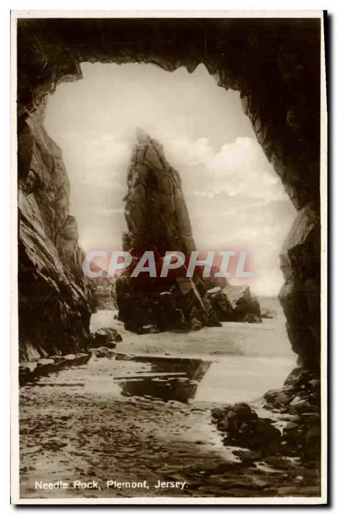 Needle Rock, Piemont, Jersey — widok przez naturalną łukowatą formację skalną — wydawca nieznany - Awers