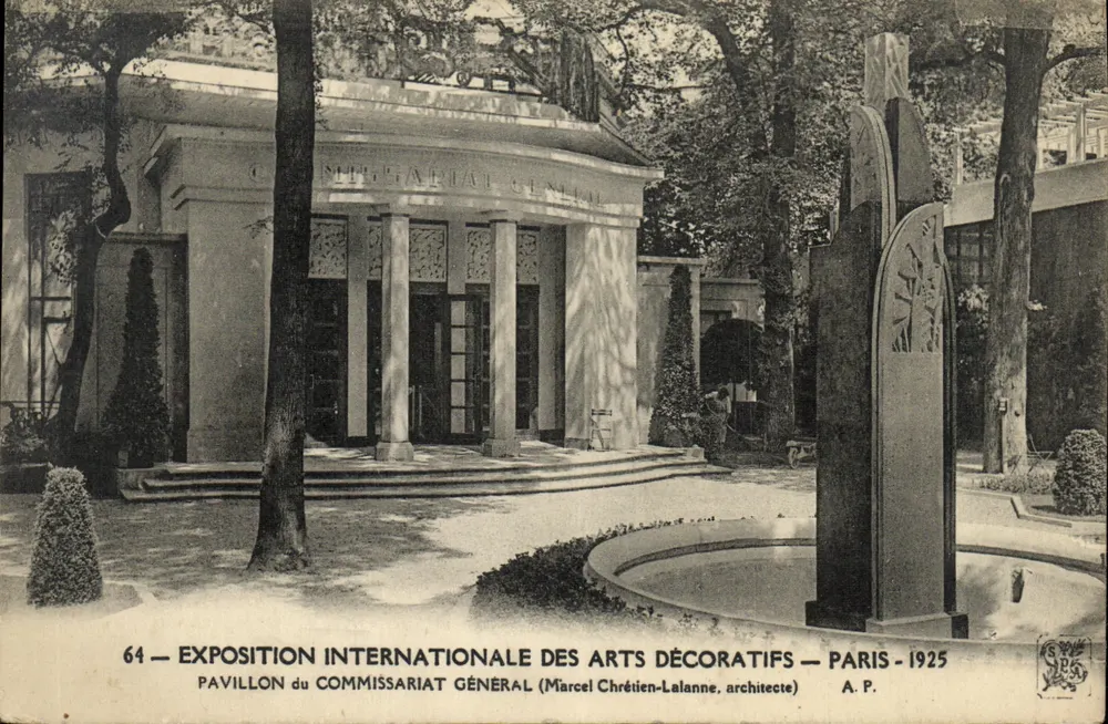Pavillon des Generalkomitees — Internationale Ausstellung für Dekorative Künste — Paris 1925 — Marcel Chrétien-Lalanne, Architekt - Vorderseite
