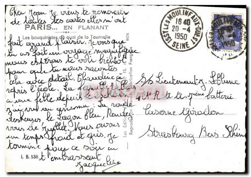 Notre-Dame de Paris — Buchständer am Seine — Verlag L. B. 538 - Rückseite