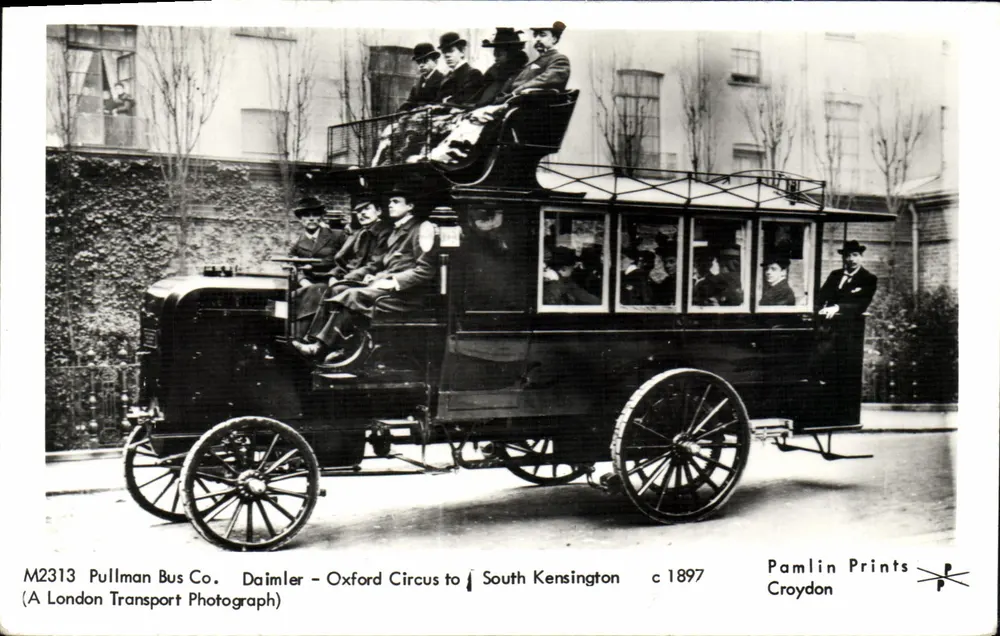 Daimler-Bus — Oxford Circus nach South Kensington — Pamlin Prints Croydon - Vorderseite