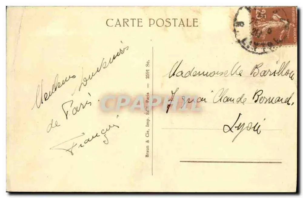 Parque de Versalhes — A Colunata — Braun & Cie, Paris - Verso