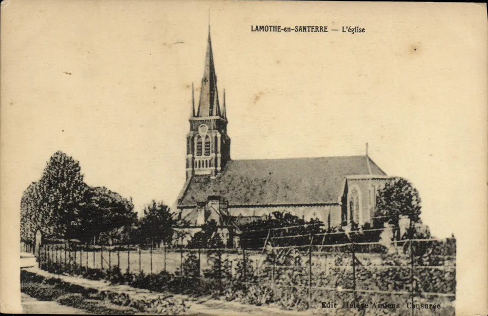 LAMOTHE-en-SANTERRE — La chiesa — Edit. Mélèze Amiens Consurée - Recto