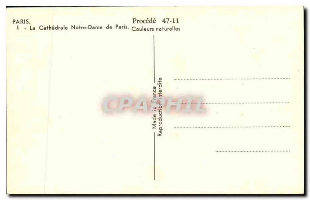 Notre-Dame de Paris — Dreiteilige Ansicht — Verfahren 47-11 - Rückseite