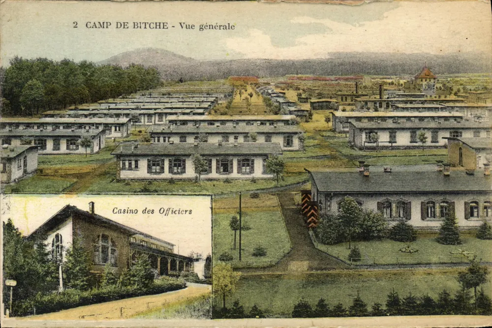 Camp de Bitche — Vue générale et Casino des Officiers — Éditeur : imprimeur non identifié - Voorkant
