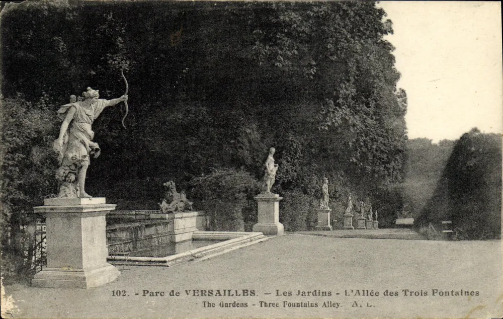 Parc de VERSAILLES — Les Jardins — L'Allée des Trois Fontaines — A. L. — n°102 - Vorderseite