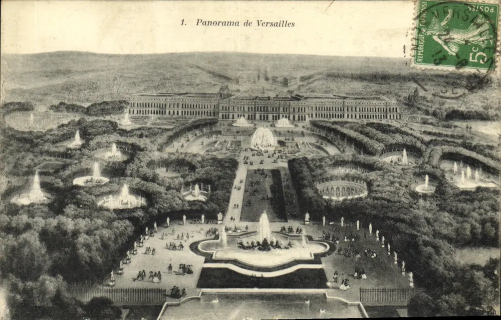 Panorama de Versailles — 1. Panorama de Versailles — Héliotypie A. Bourdier, Versailles. - Frente