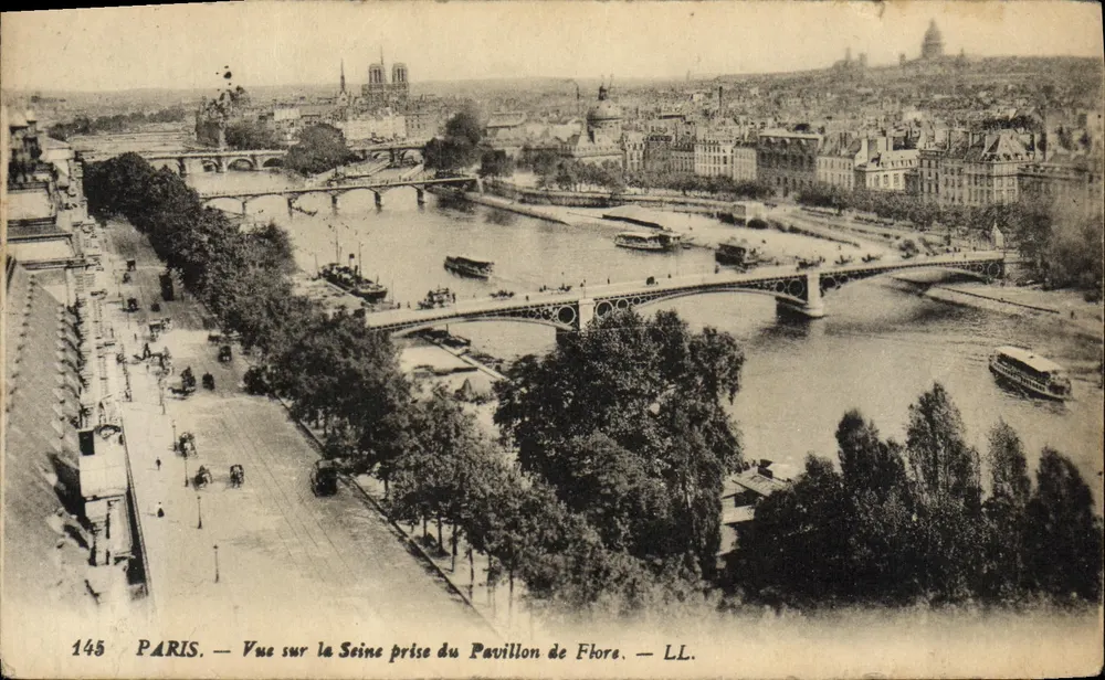 Paris — Vue sur la Seine prise du Pavillon de Flore — LL. — N° 145 - Vorderseite