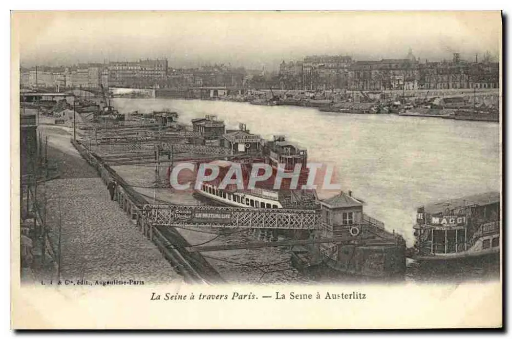 A Seine através de Paris — A Seine em Austerlitz — L. I. & C°, editora, Augoufène-Paris - Frente