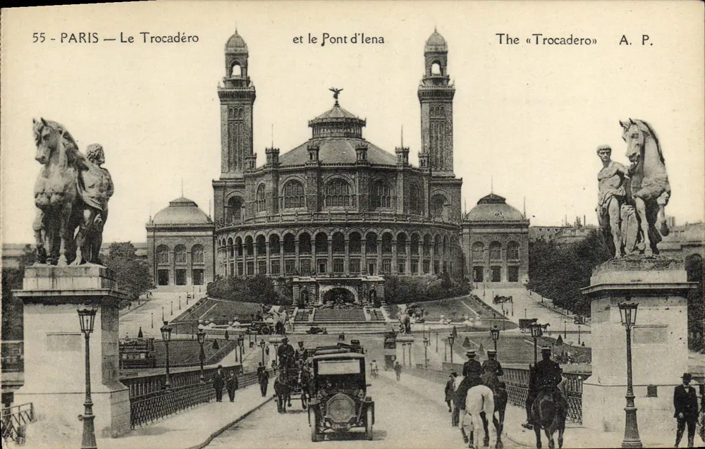 PARIS — Das Trocadéro und der Pont d'Iena — A. P. — Nr. 55 - Vorderseite