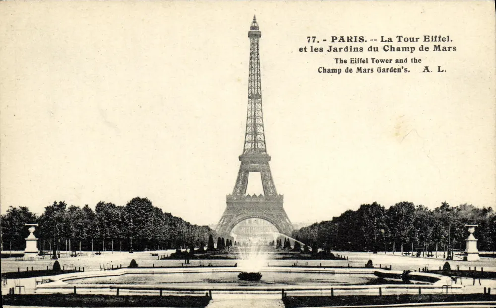 Paris — Eiffelturm und die Gärten des Champ de Mars — A. L. n°77 - Vorderseite