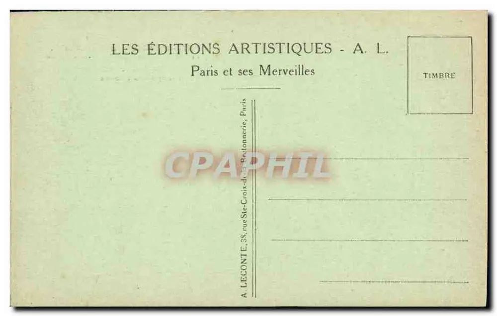 Paris — Eiffelturm und die Gärten des Champ de Mars — A. L. n°77 - Rückseite