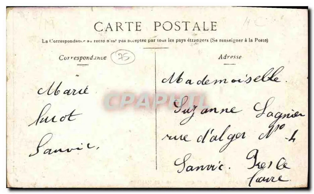 Paris — Theater du Vaudeville und Boulevard des Italiens — Verlag Streck & Cie, Paris - Rückseite