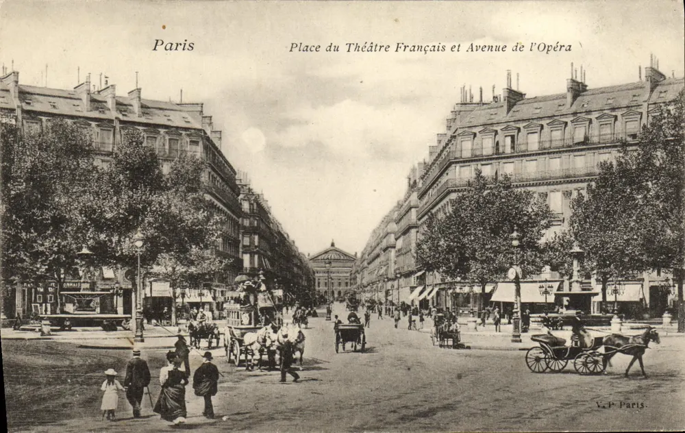 Paris — Place du Théâtre Français und Avenue de l'Opéra — V.P. Paris - Vorderseite