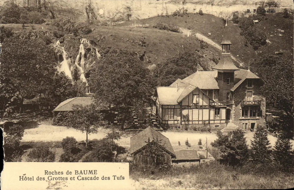 Felsen von BAUME — Hotel der Höhlen und Wasserfall der Tufts — Verlag B. R. Robian - Vorderseite
