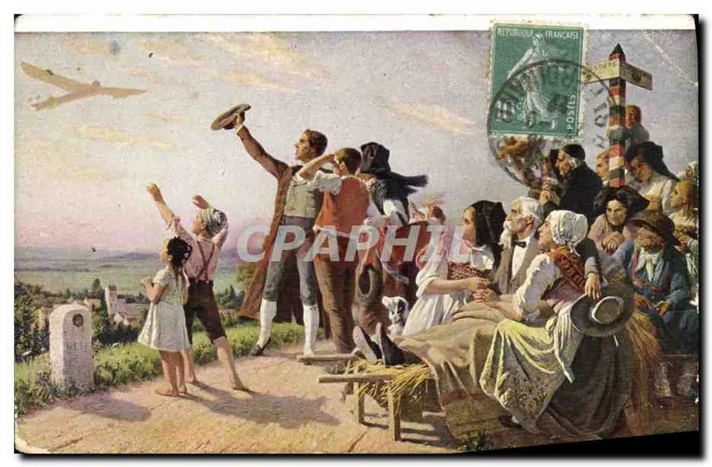 Der Oiseau de France — ländliche Szene mit einem fliegenden Vogel — Verleger Albert Bettannier, n° 40 dl - Vorderseite