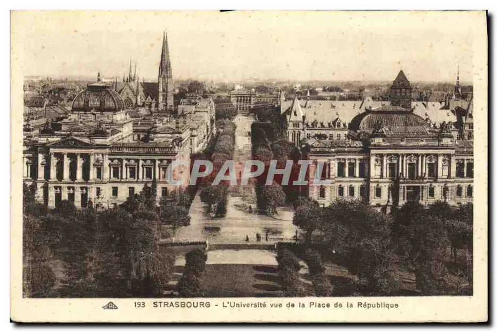 Straßburg - Ansicht der Universität von der Place de la République — Verlag C. Alsacienne des Arts Photomécaniques, Nr. 193 - Vorderseite