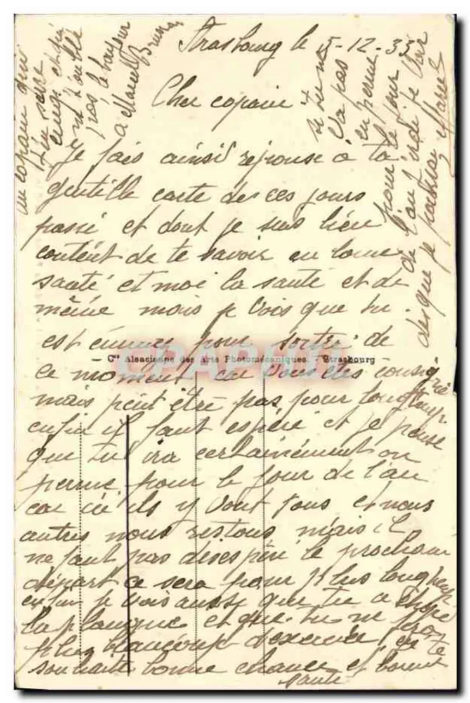 Straßburg - Ansicht der Universität von der Place de la République — Verlag C. Alsacienne des Arts Photomécaniques, Nr. 193 - Rückseite