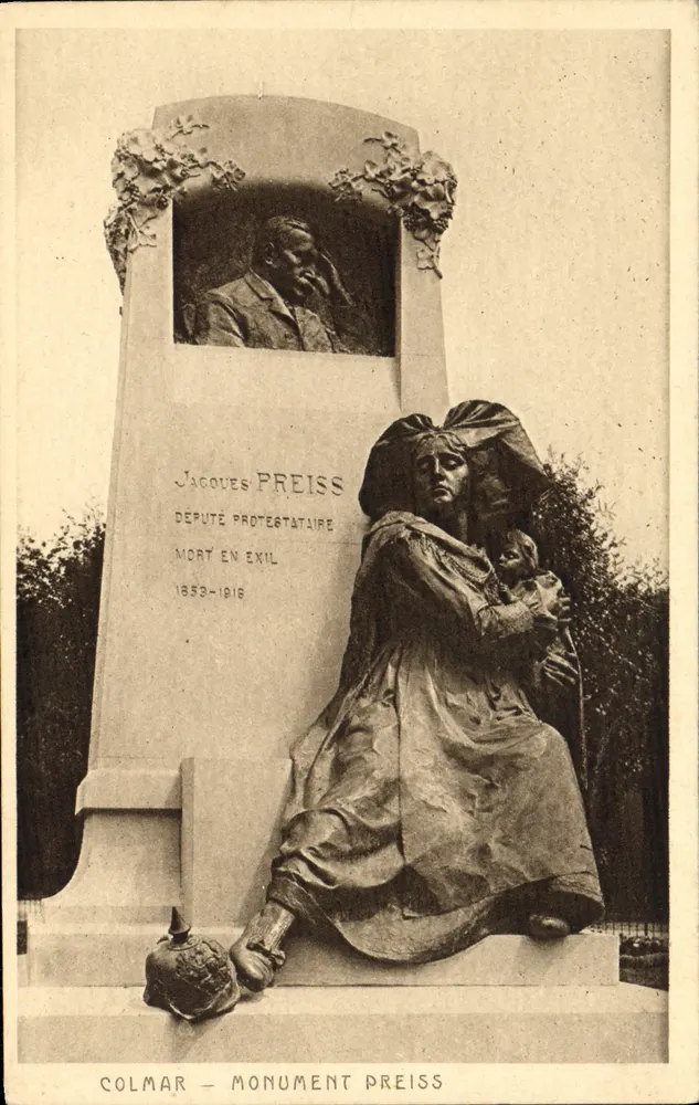कोलमार — जैक्स प्रेस के स्मारक — प्रोटेस्टेट विधायक जो निर्वासन में मृत्यु 1853-1916 - आगे