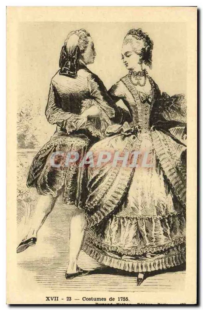 Trajes de 1755 — XVII - 23 — Editor H. Nother, Paris - Frente