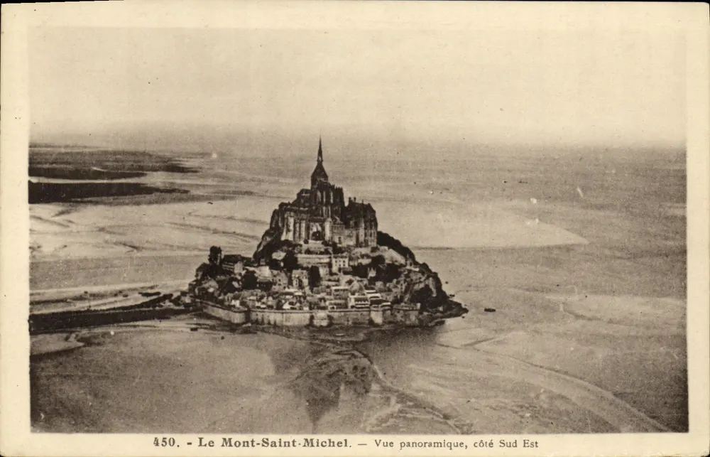 Mont-Saint-Michel — Panoramablick, Südostseite — Nr. 450 - Vorderseite