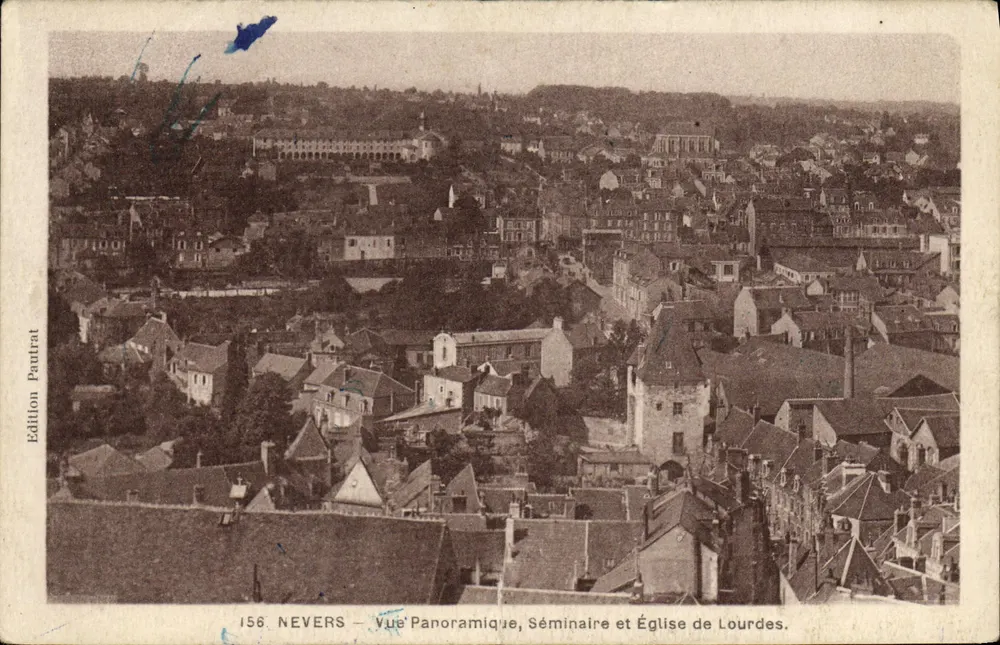 Nevers — Panoramablick, Seminar und Kirche von Lourdes — Édition Pautrat, n°156 - Vorderseite