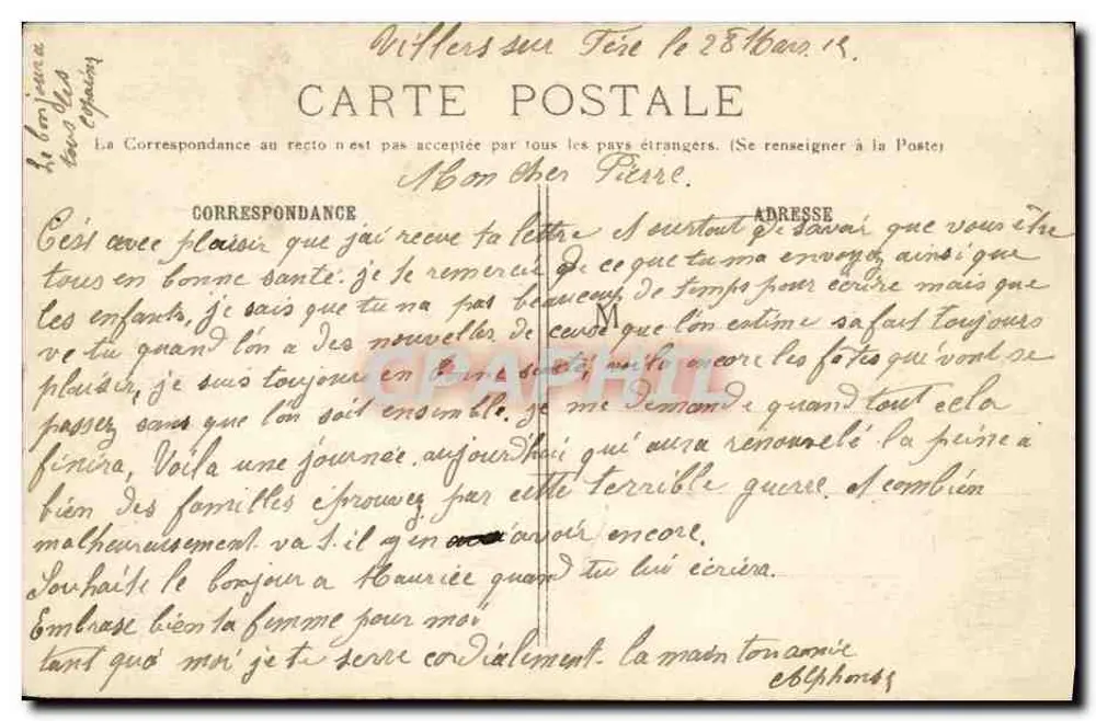 Pervyse — Was von der prächtigen Kirche übrig bleibt — R.P. Paris n°207 - Rückseite