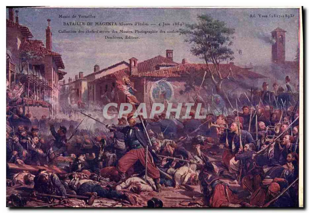 Schlacht bei Magenta — Italienischer Krieg, 4. Juni 1859 — Deschiens, Verleger - Vorderseite