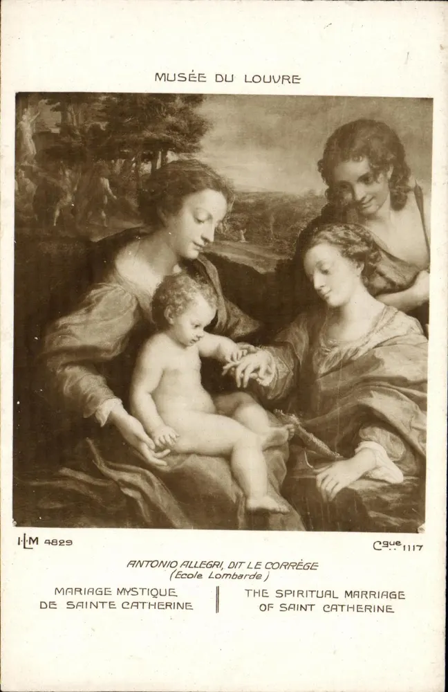 Mystische Hochzeit der heiligen Katharina — Antonio Allegri genannt Le Correggio (Schule der Lombardei) — Louvre-Museum - Vorderseite