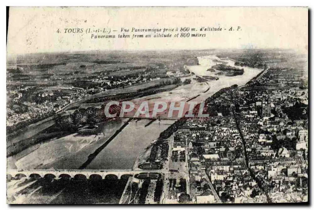 Tours (Loire) — Vista panorâmica tirada a 800 m de altitude — A.P. - Frente