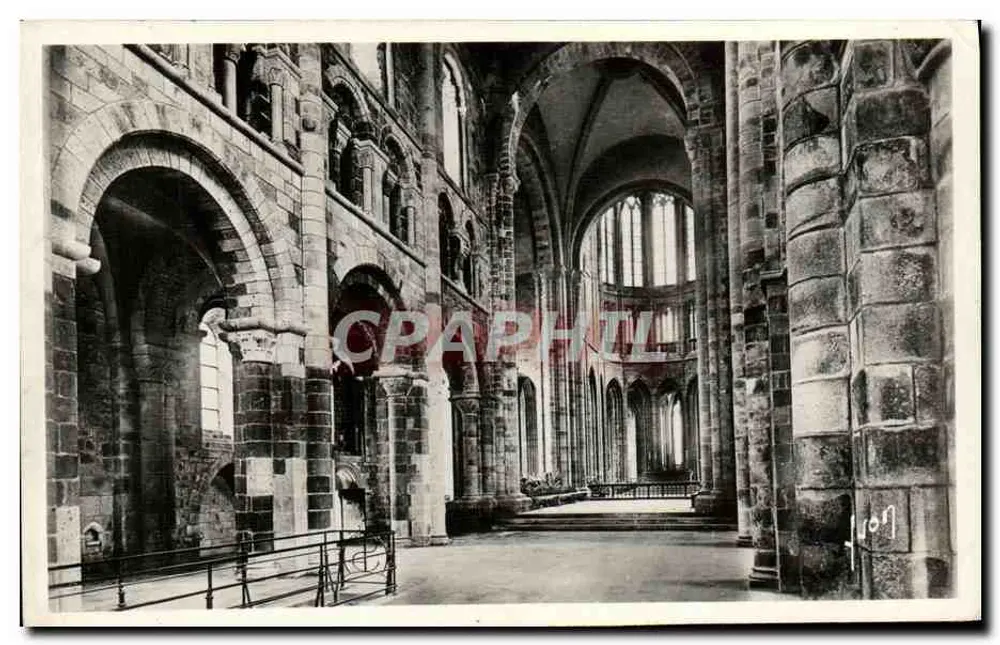 Mont Saint-Michel — Innenansicht der romanischen Kirche (11. Jh.) — Les Éditions d'Art - Vorderseite
