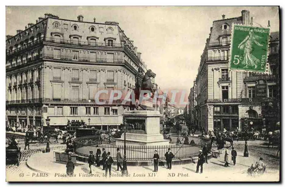Paris - Place des Victoires, die Statue von Ludwig XIV — ND Fotografie - Vorderseite