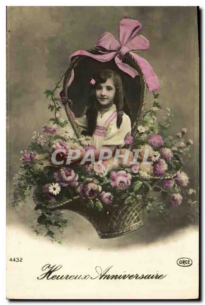 Fanciulla in un cesto di fiori — Anniversario — Circe, n° 4432 - Recto