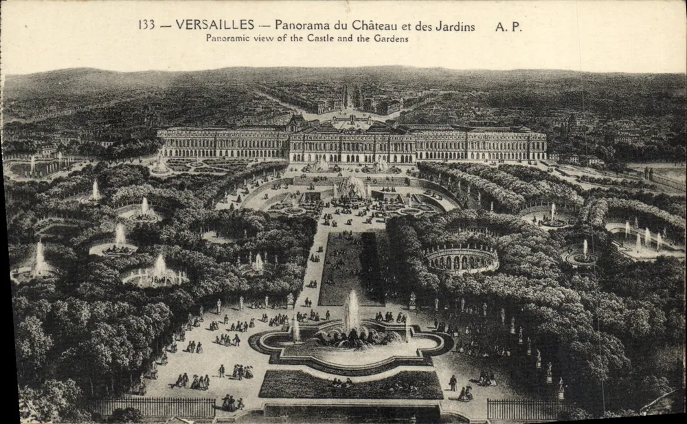 Versailles — Panorama des Schlosses und der Gärten — A.P. n°133 - Vorderseite