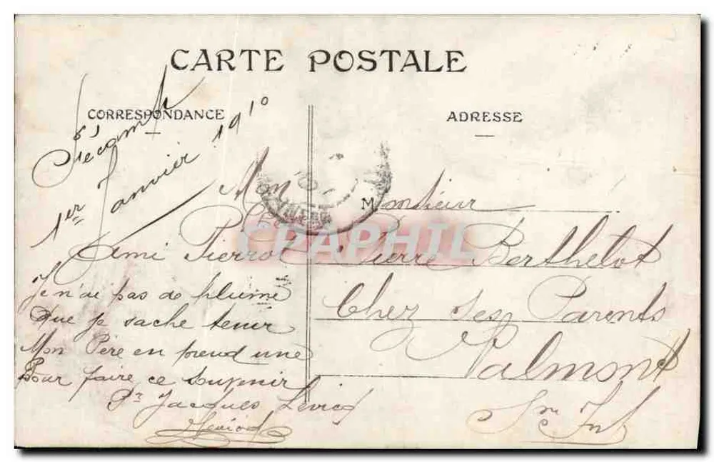 Criança com capa de pele — Boa Ano — editor C. D. n° 1154 - Verso