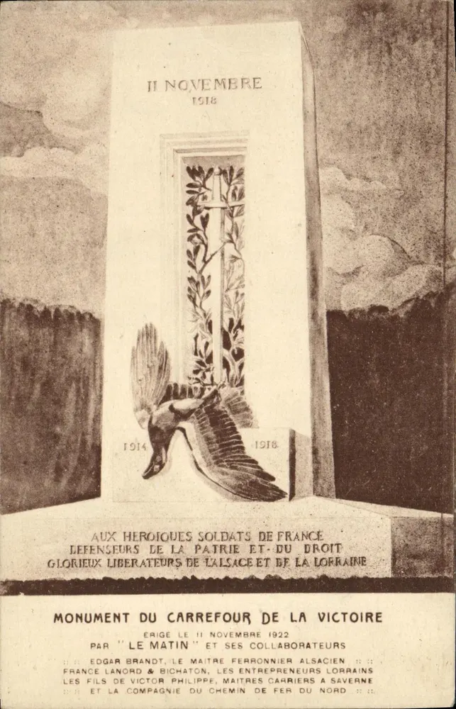 Monument des Carrefour de la Victoire — Elsass-Lothringen — Verlag 'Le Matin' und Mitarbeiter - Vorderseite