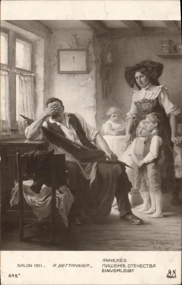 Famille dans une pièce — Salon 1911 — A. Bettannier, Paris, n° 695 - Recto