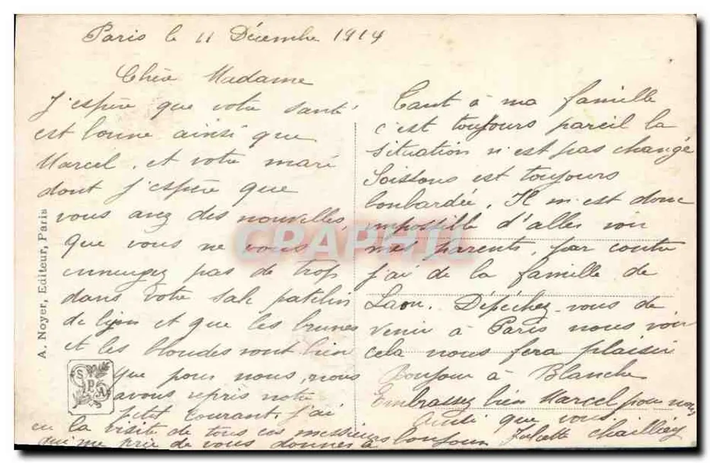 Famille dans une pièce — Salon 1911 — A. Bettannier, Paris, n° 695 - Verso