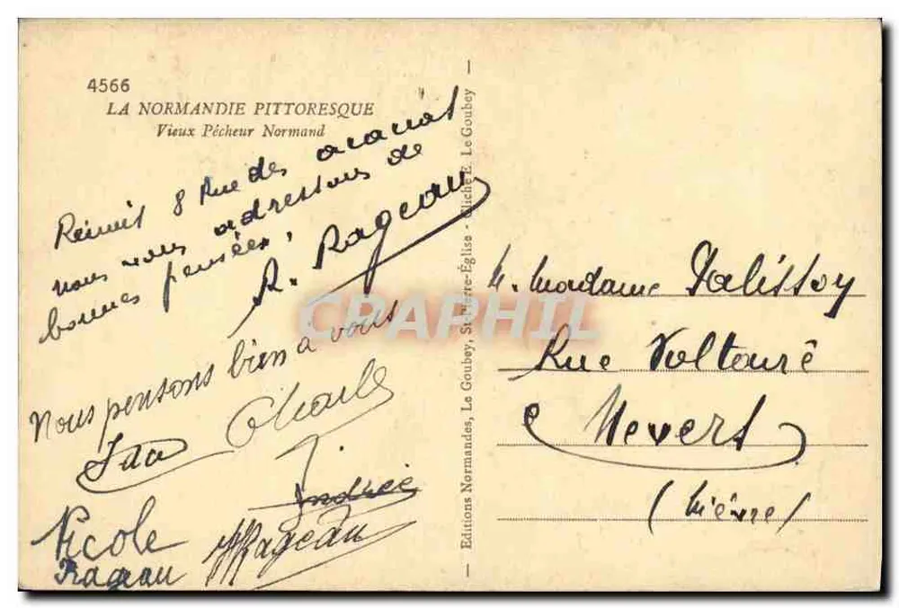 Velho Pescador Normando — A Normandia Pitoresca — Edições Le Goubey, n°4566 - Verso