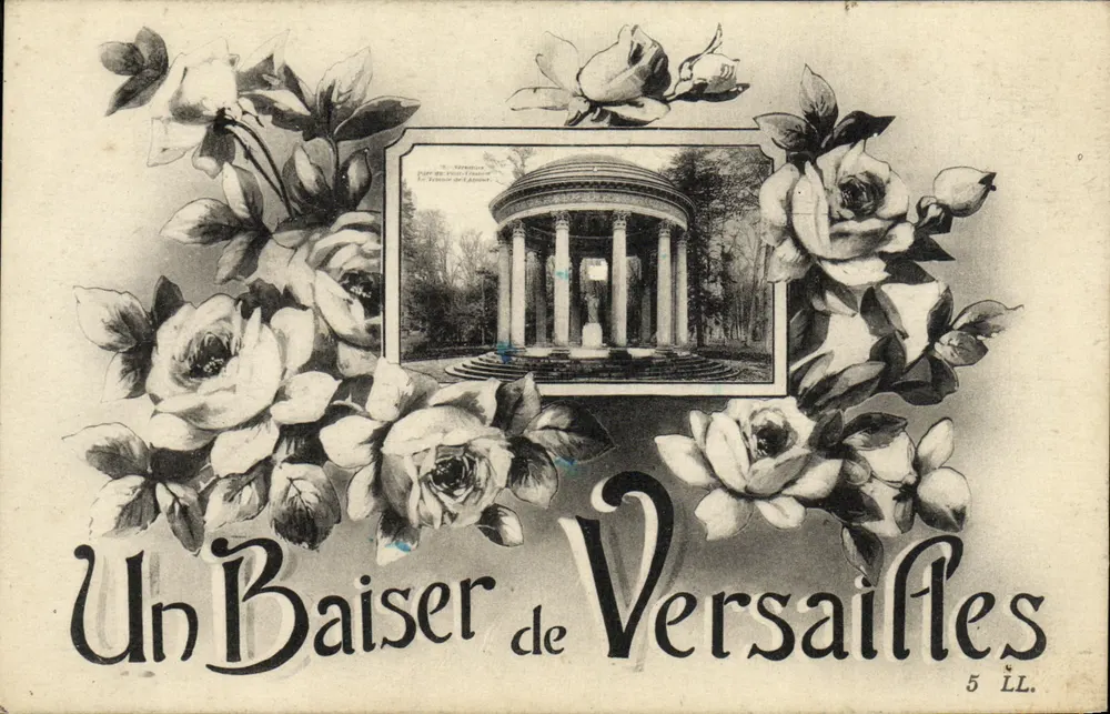 Um Beijo de Versailles — Templo da Glória — editor desconhecido, n° de série 5 LL. - Frente