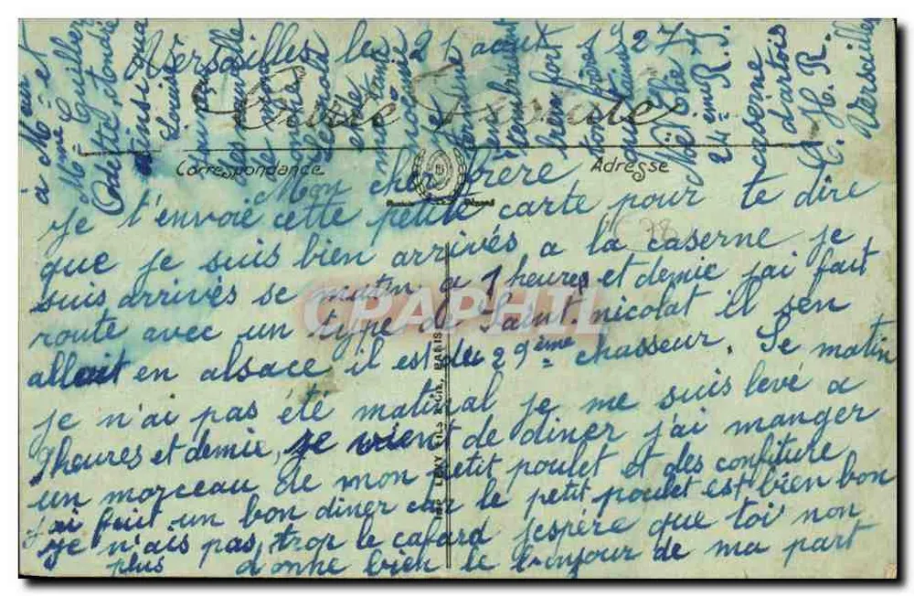 Bacia de Latona — Parque de Versalhes — Uma Lembrança de Versalhes - Verso