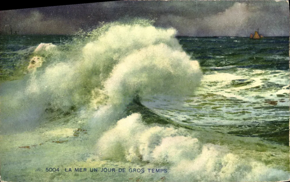 O Mar em um dia de tempo ruim — série 5004 — C° Alsacienne dos Arts Fotomecânicos, Strasbourg - Frente