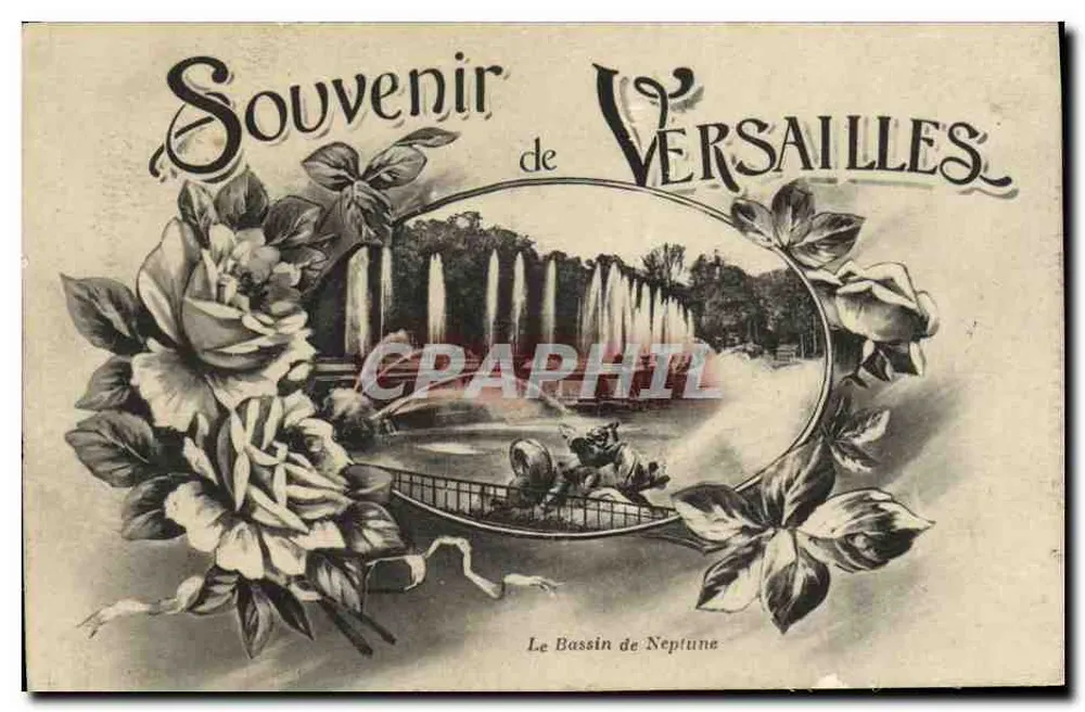 O Bassin de Netuno — Versailles — Lembrança de Versailles - Frente