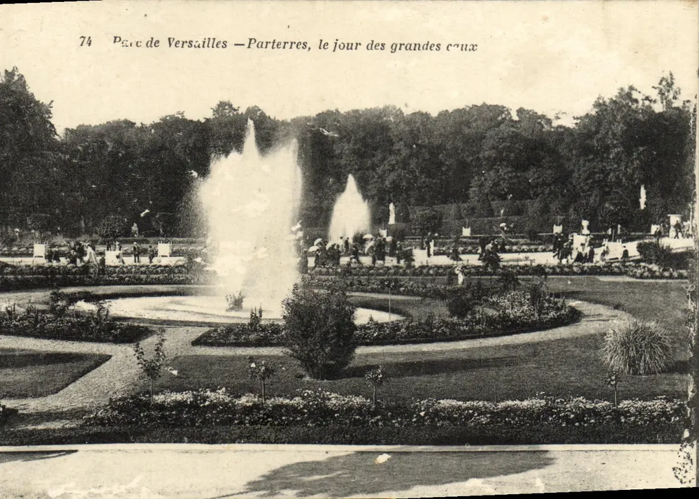 Schlosspark Versailles — Parterres, an dem Tag der großen Wasser — Imp. Edia, Versailles - Vorderseite